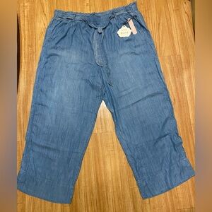 Knox rose Wide Leg Palazzo Pants Lightweight Denim NWT Sz: 3X